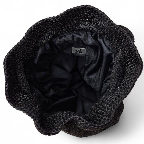 The Sak Black Crochet Small Back Pack Women's Cinch Top Rounded Strap Everyday - Picture 5 of 7